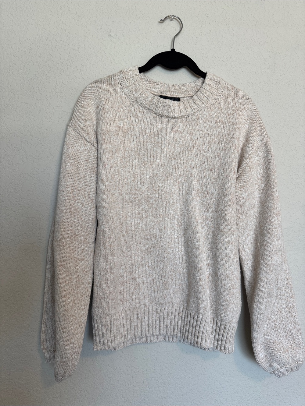 J. Crew Marled Cream Crewneck Sweater